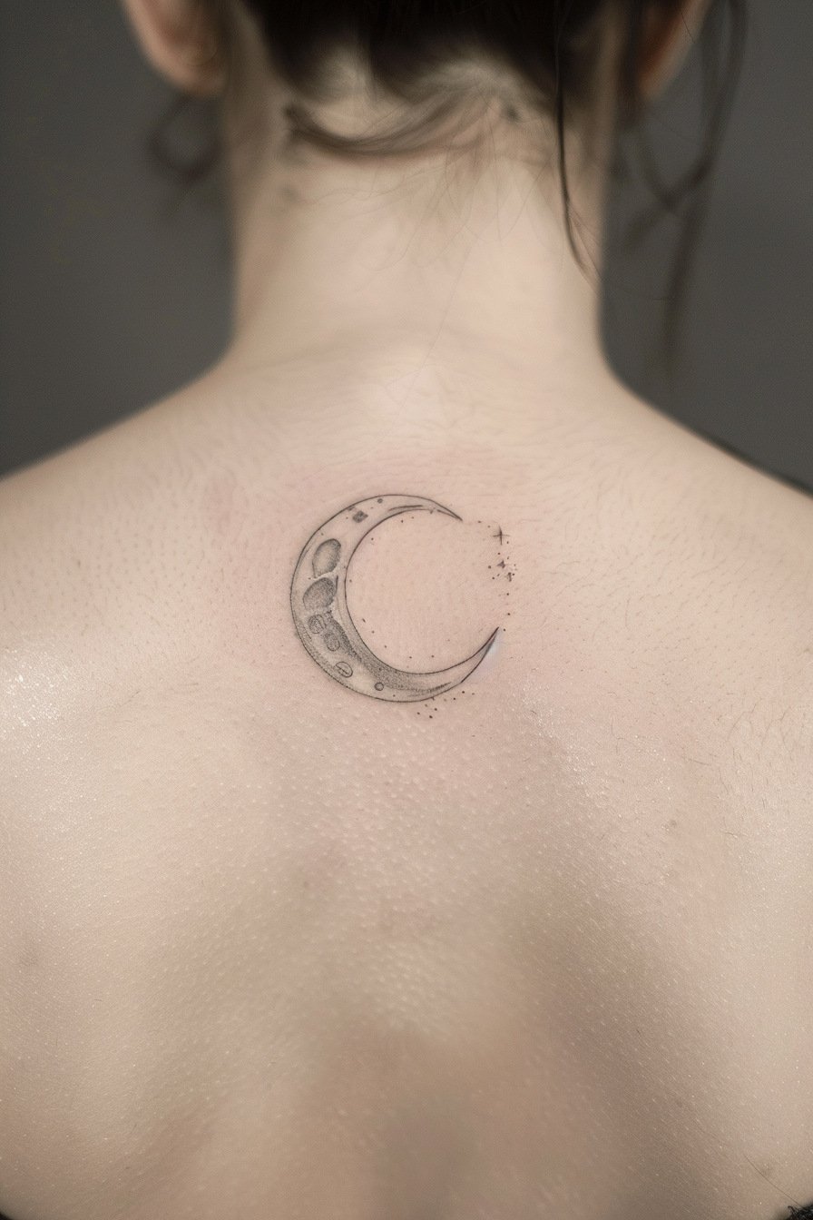 Back Moon Tattoo For Women 10