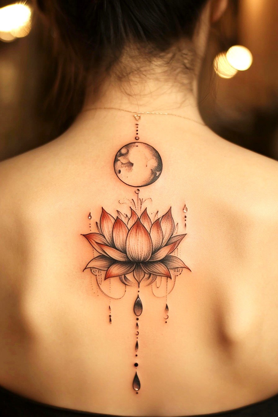 Back Moon Tattoo For Women 11