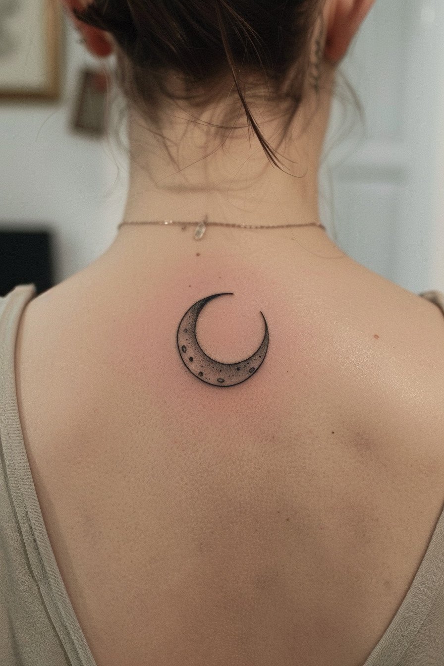 Back Moon Tattoo For Women 9