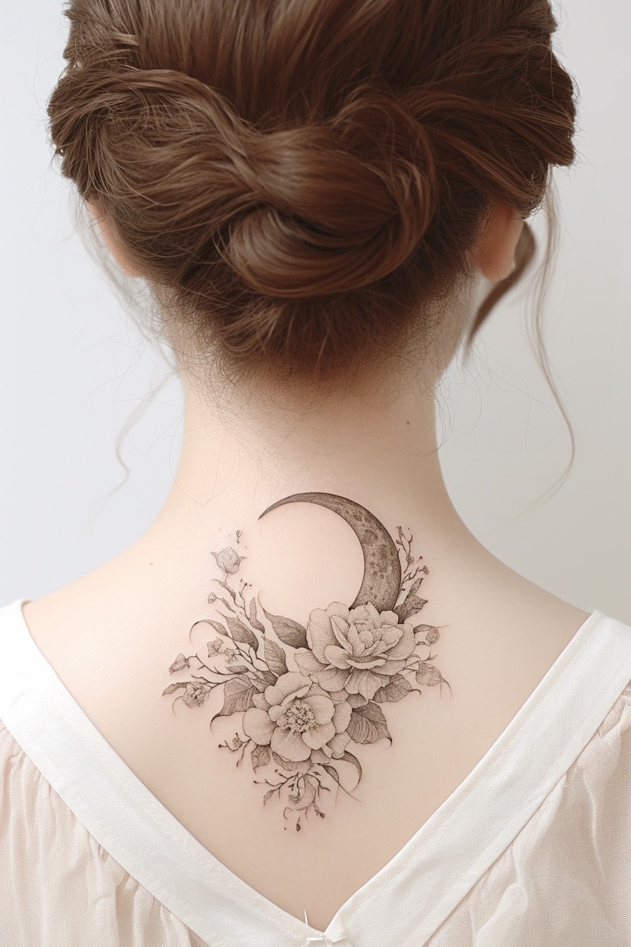 Back Moon Tattoo Ideas For Women