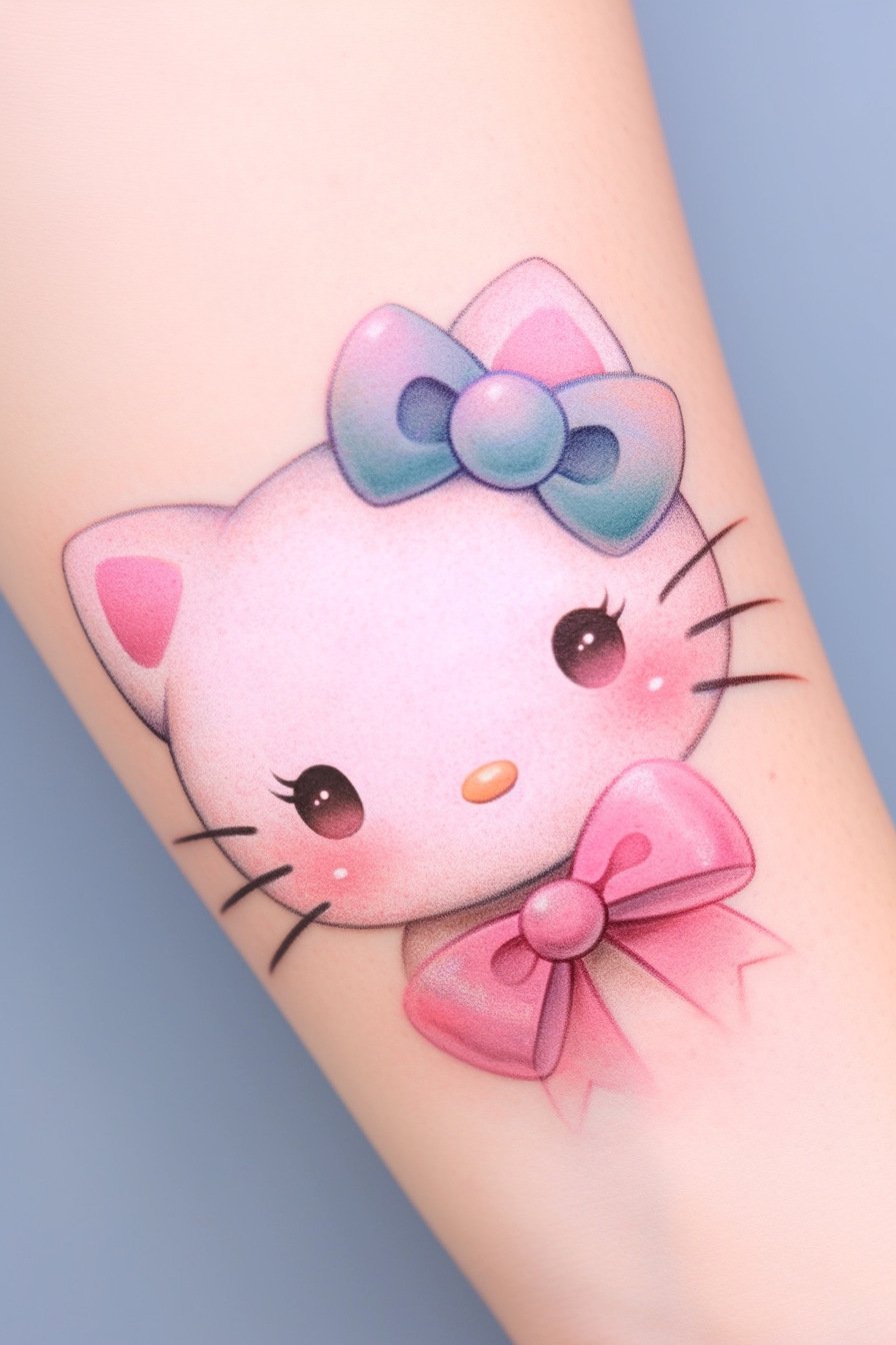 Cute Hello Kitty Tattoo Design Idea 20