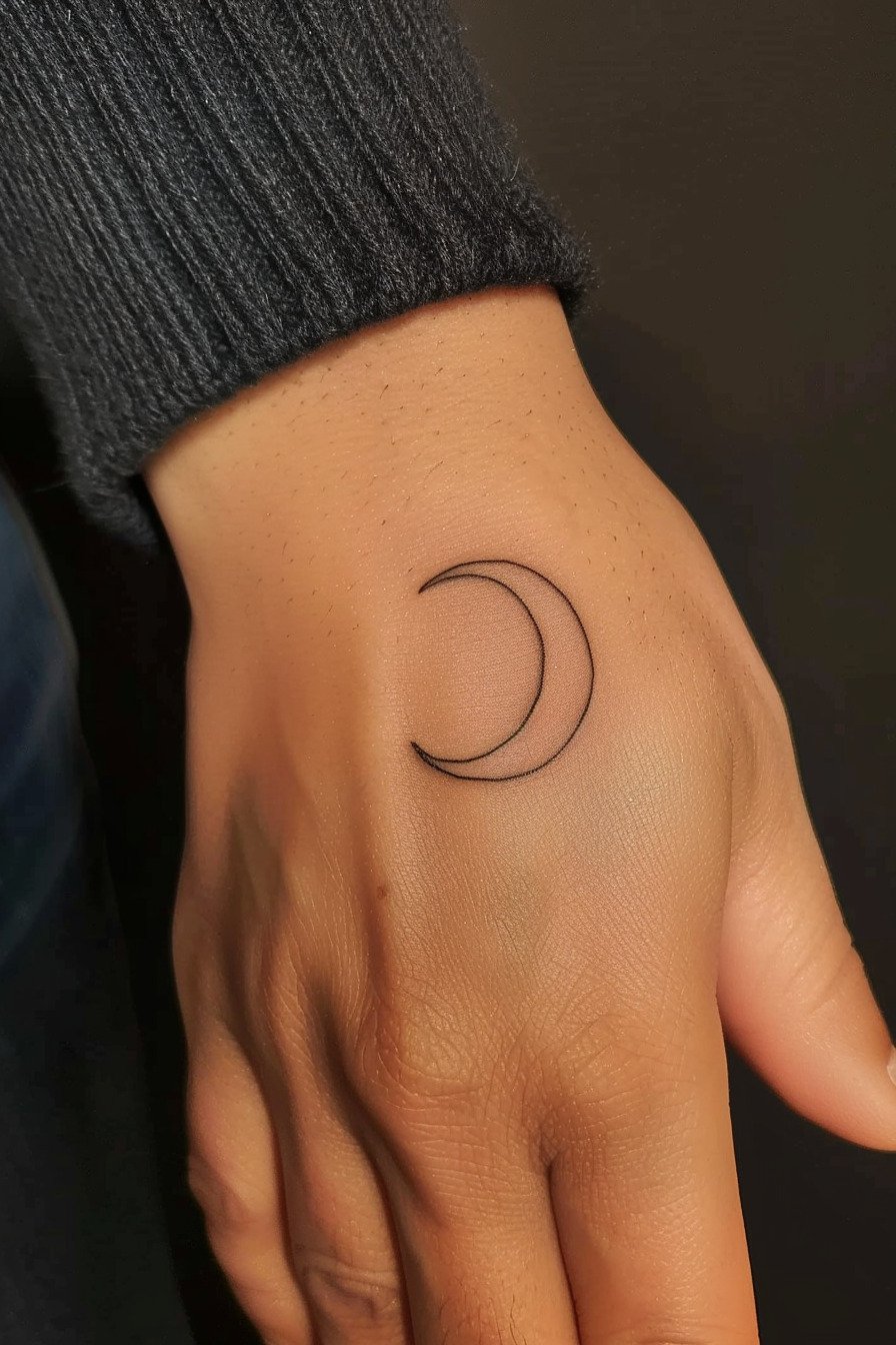 Hand Moon Tattoo For Women 10