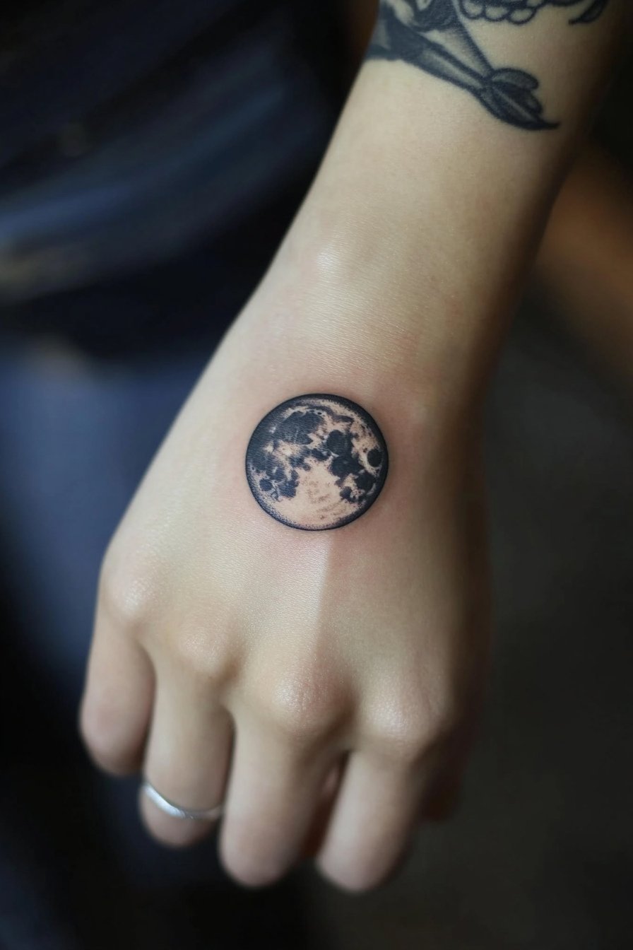 Hand Moon Tattoo For Women 11