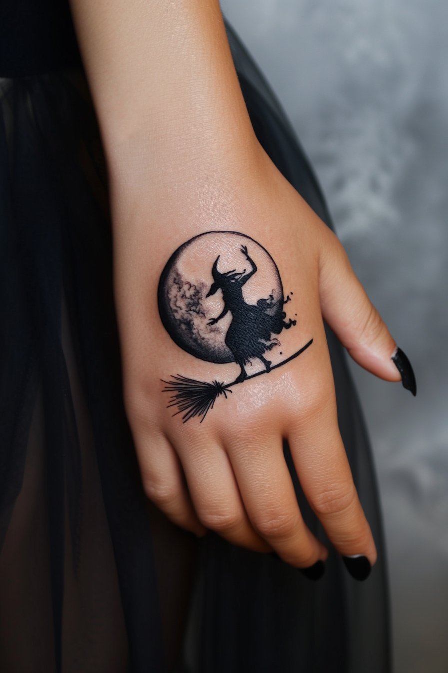 Hand Moon Tattoo For Women 13