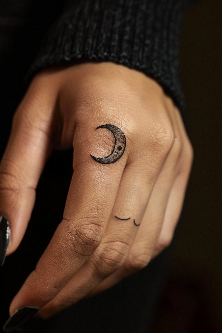 Hand Moon Tattoo For Women 8