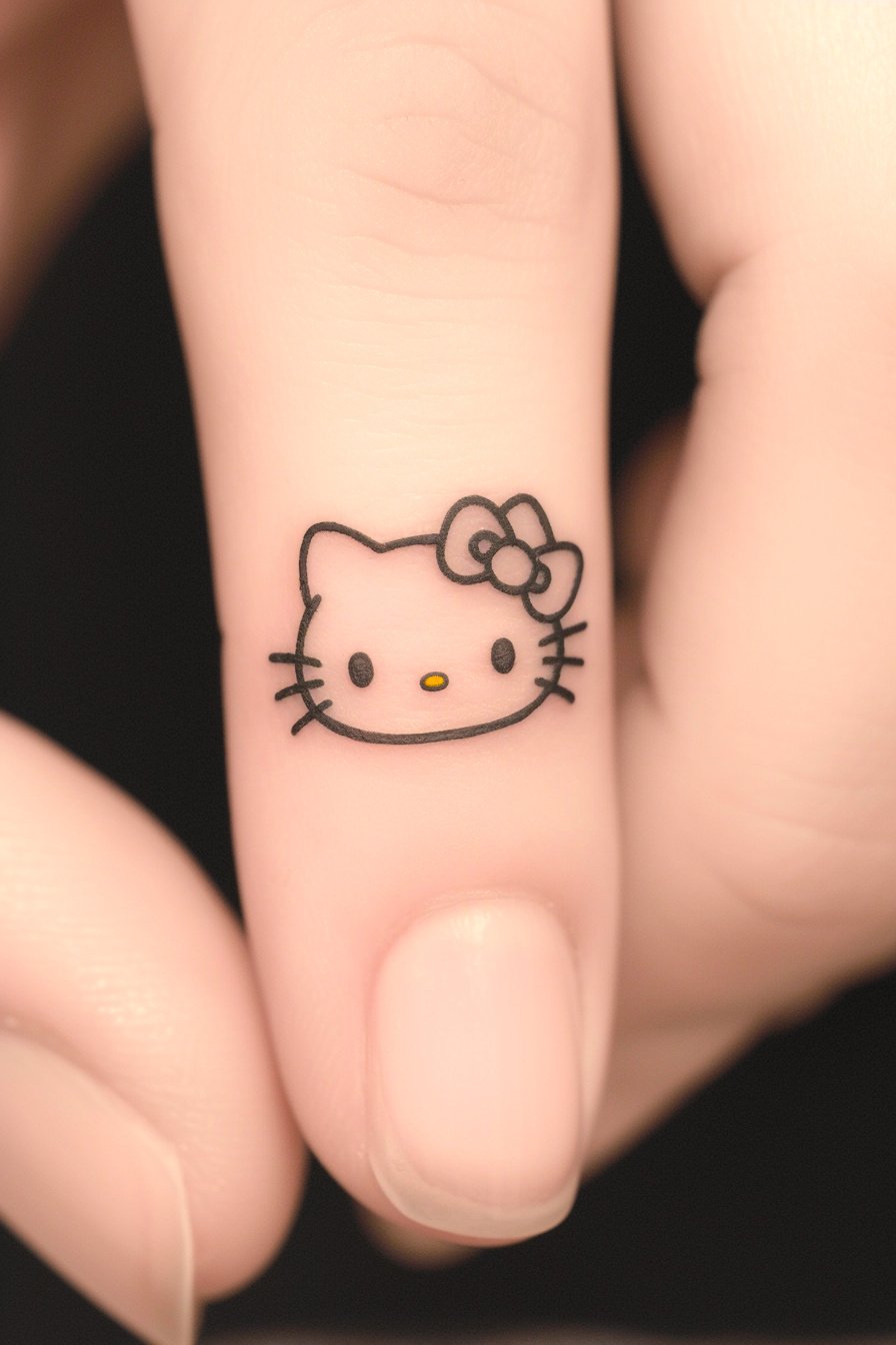 Small Hello Kitty Tattoo Design Idea 14