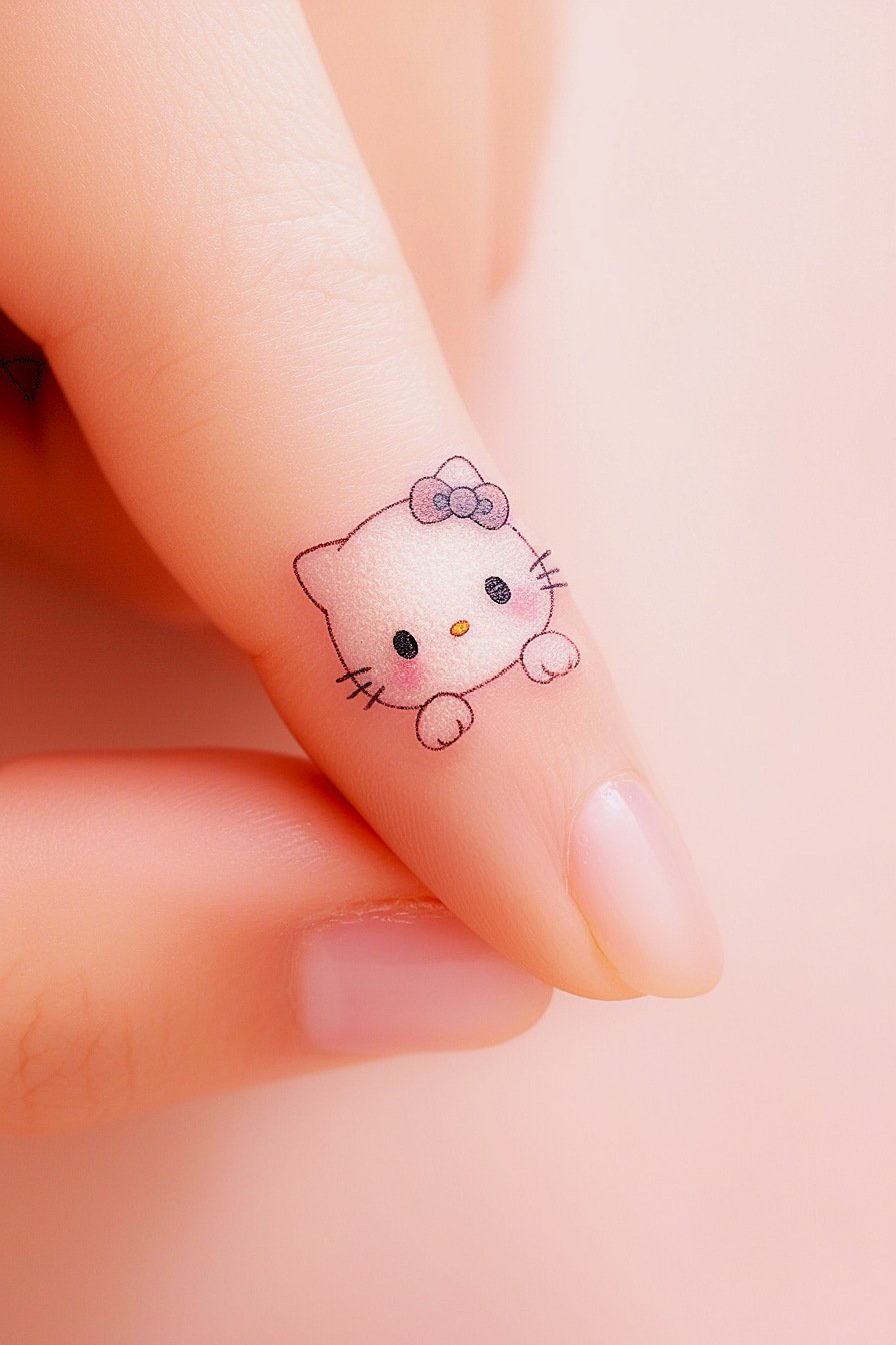 Small Hello Kitty Tattoo Design Idea 16