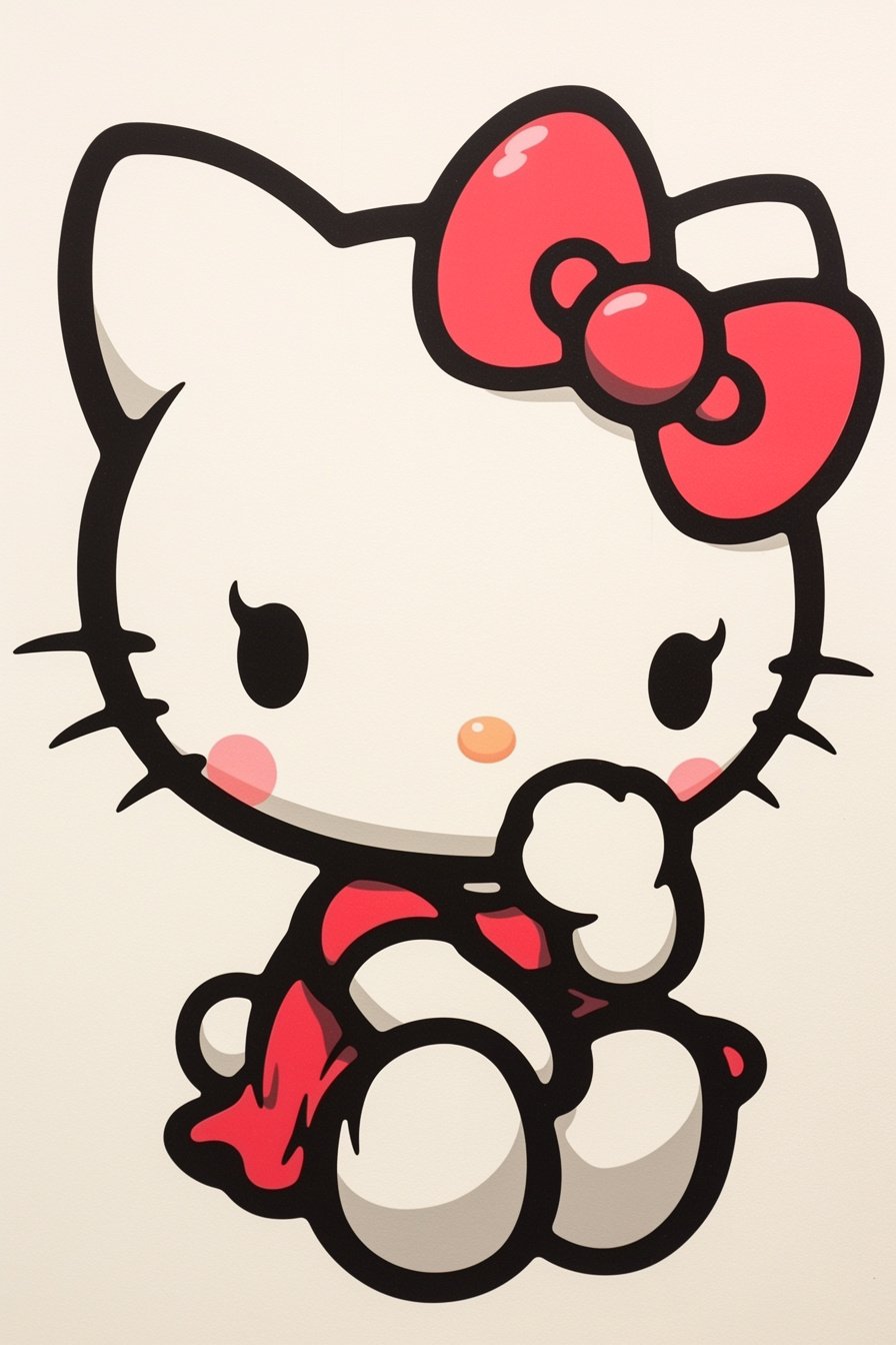 Small Hello Kitty Tattoo Design Idea 20