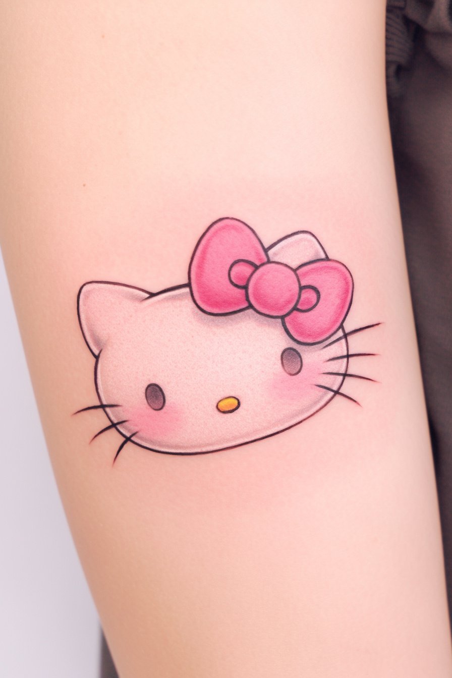 Small Hello Kitty Tattoo Design Idea 8