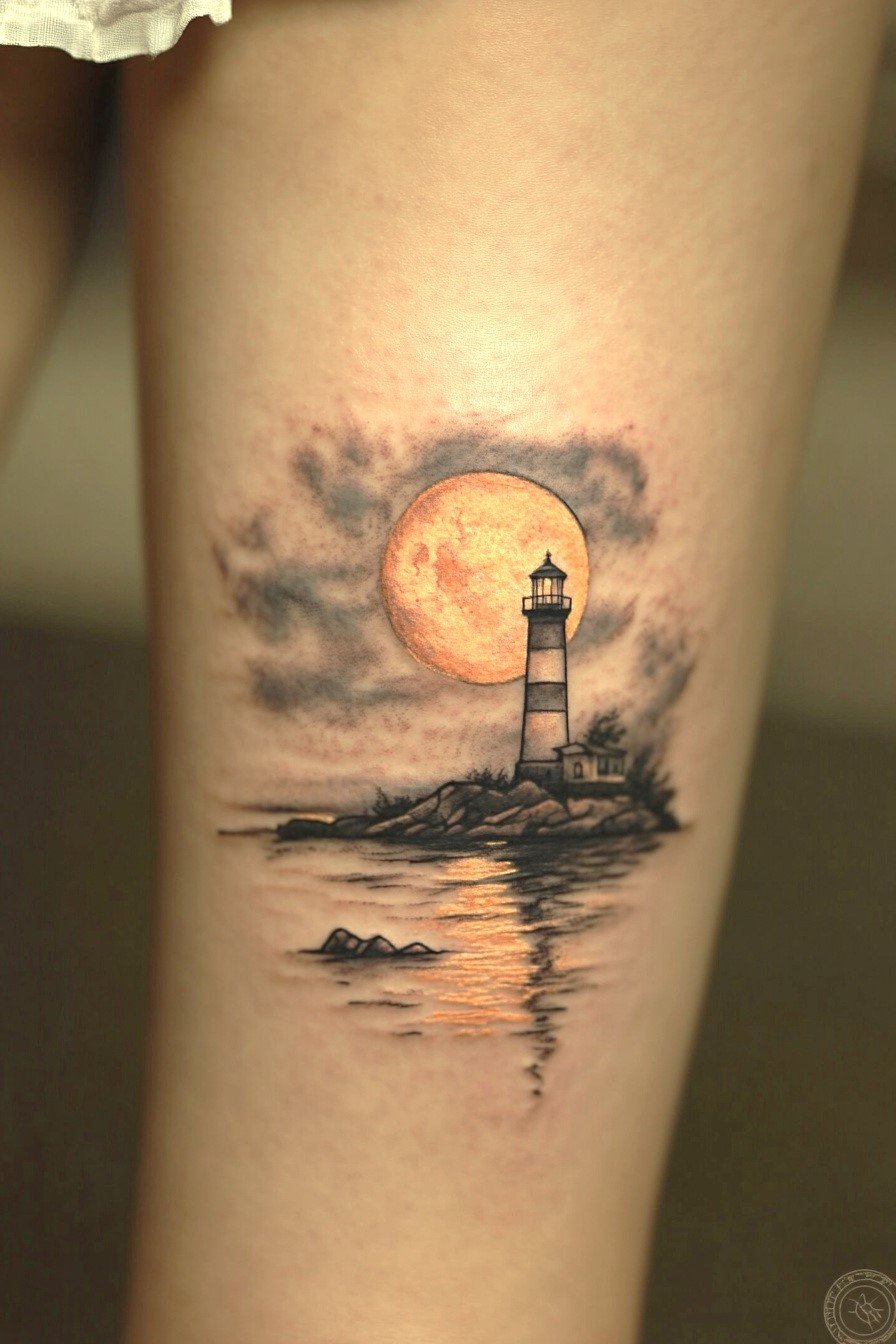 Thigh Moon Tattoo For Women 15