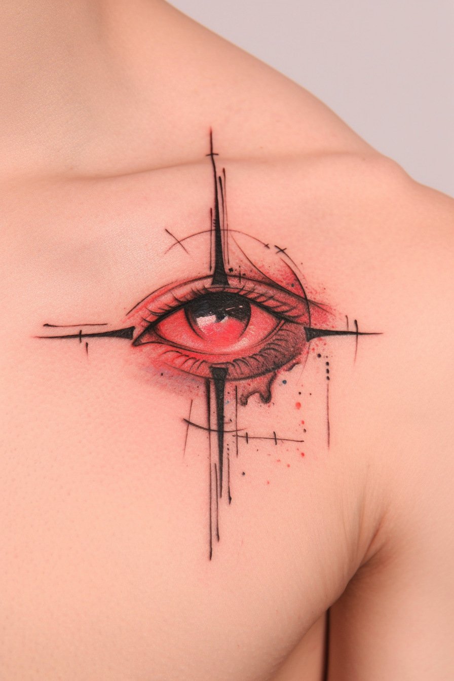 Third Eye Tattoo Ideas for Men Chest (2)