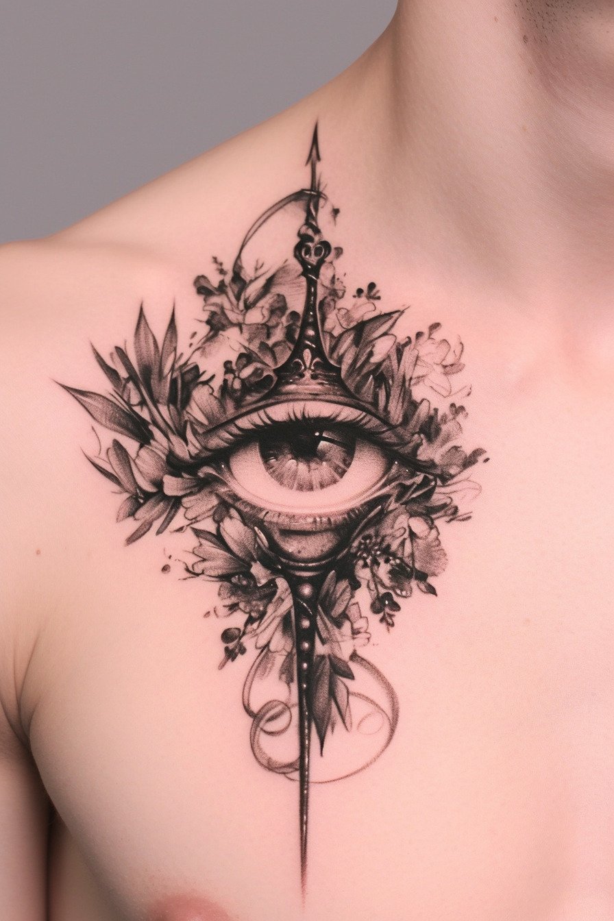 Third Eye Tattoo Ideas for Men Chest (5)