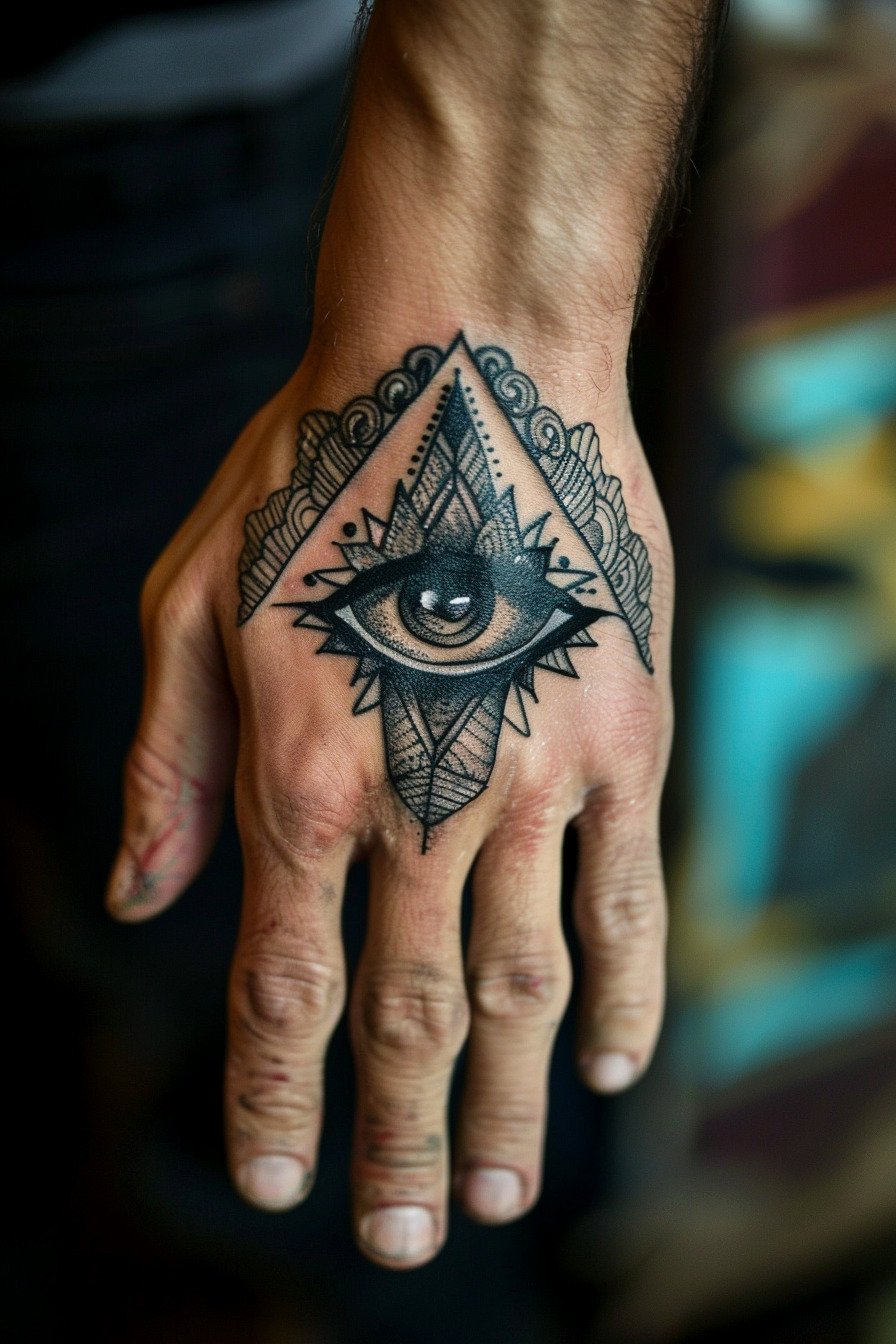 Third Eye Tattoo Ideas for Men Hand (2)