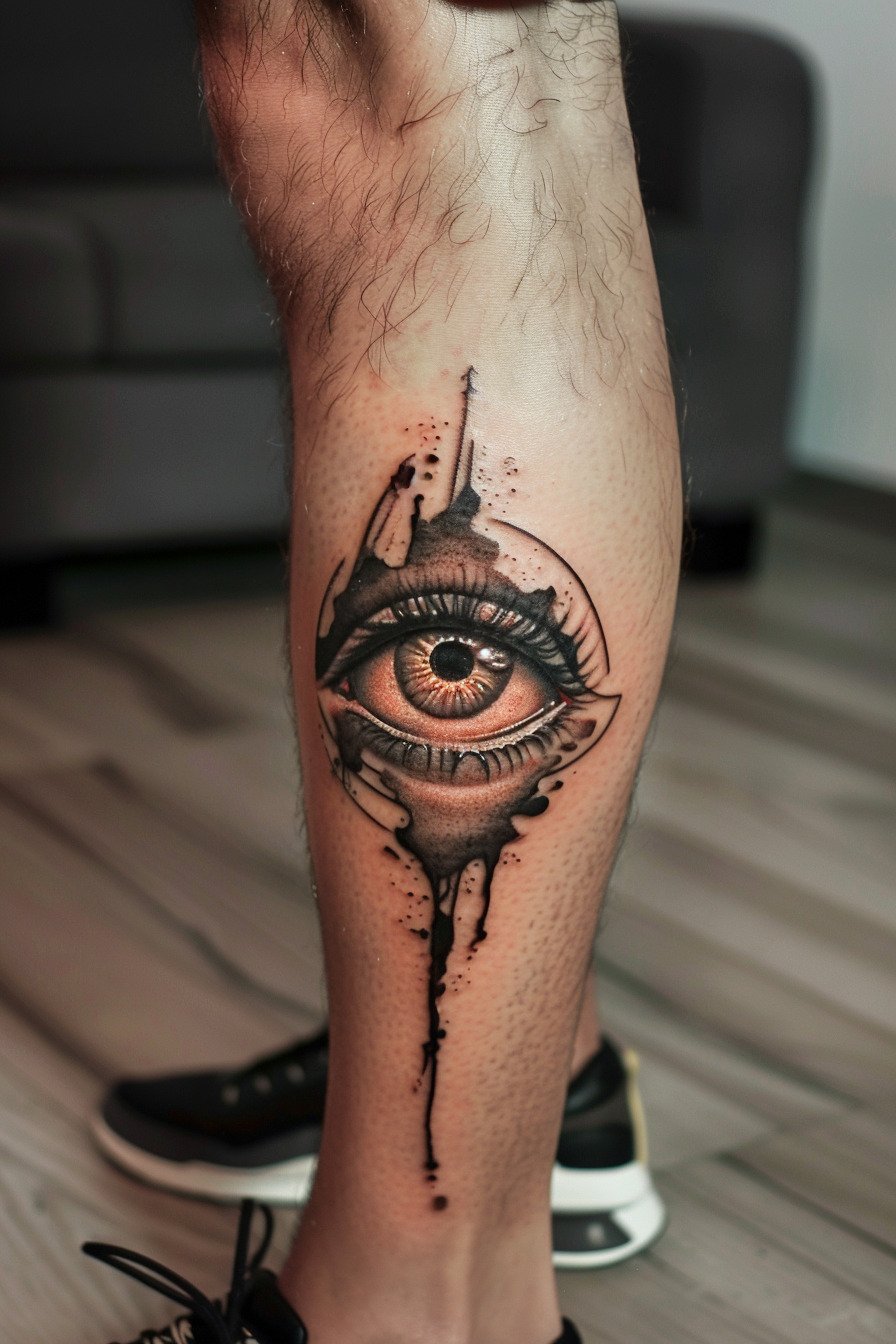 Third Eye Tattoo Ideas for Men Leg (2)