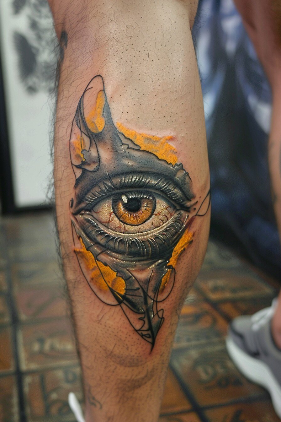 Third Eye Tattoo Ideas for Men Leg (4)