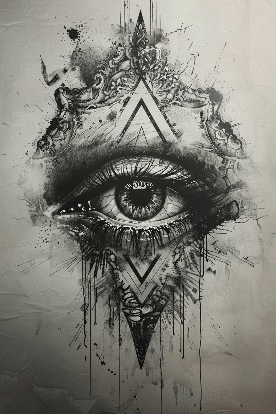 Third Eye Tattoo Ideas for Men Stencil 1