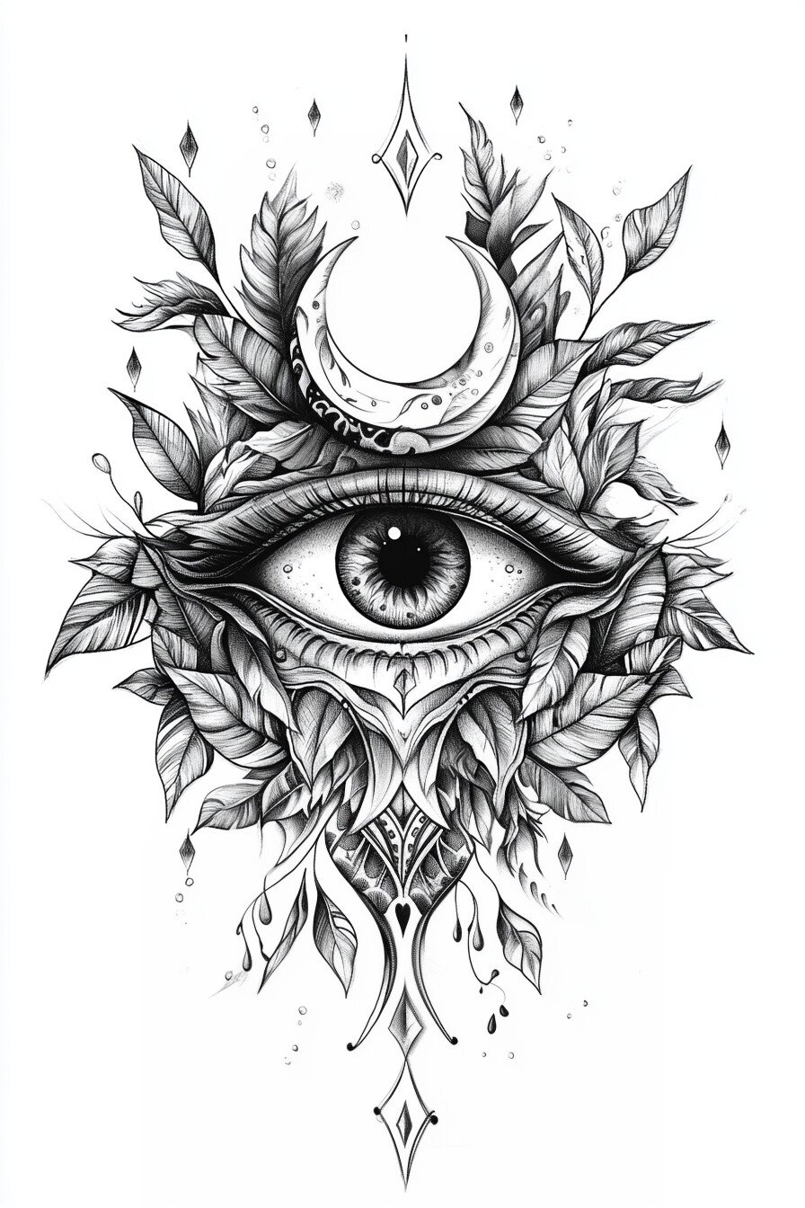 Third Eye Tattoo Ideas for Men Stencil 11