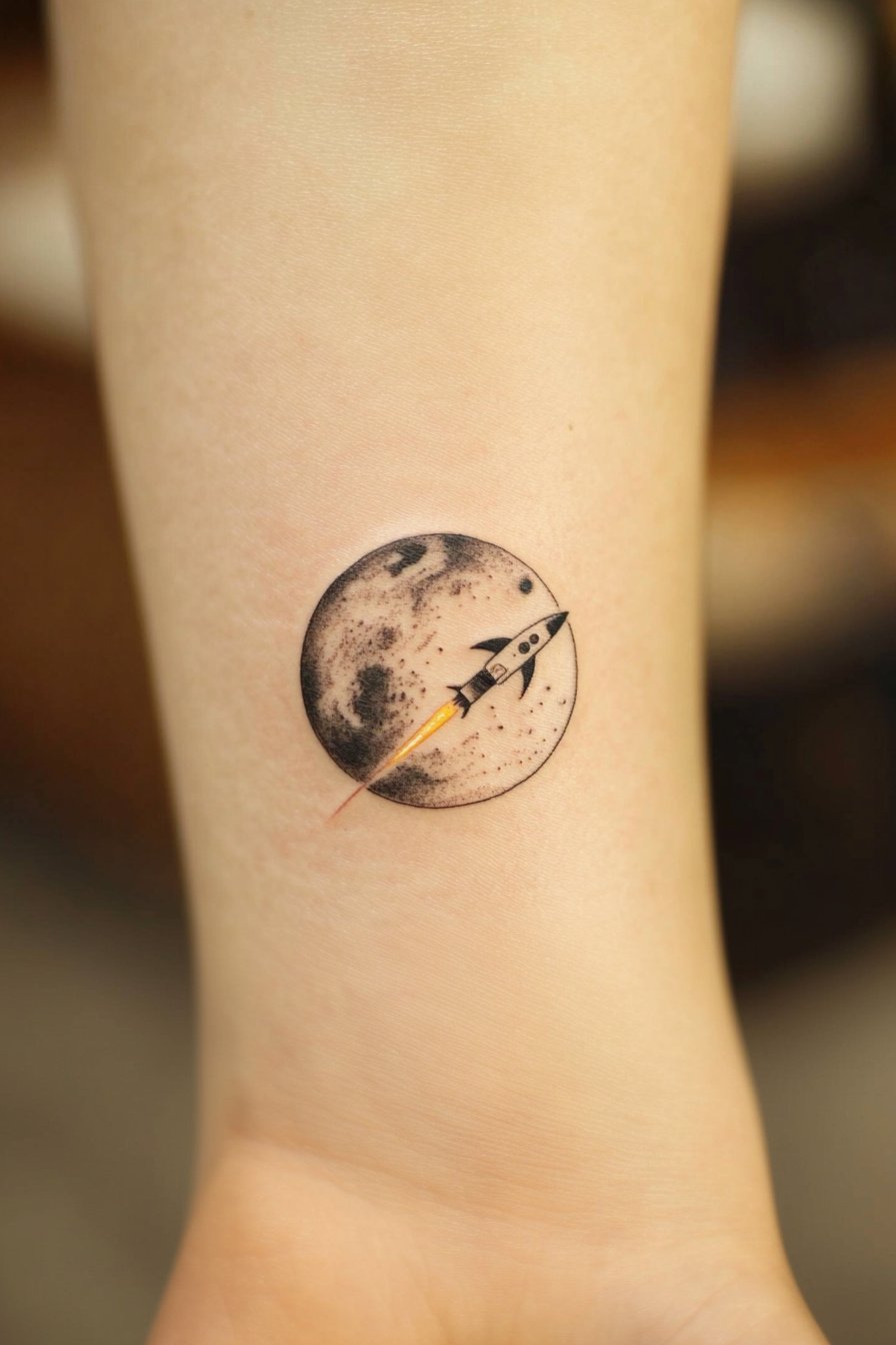 Wrist Moon Tattoo For Women 16