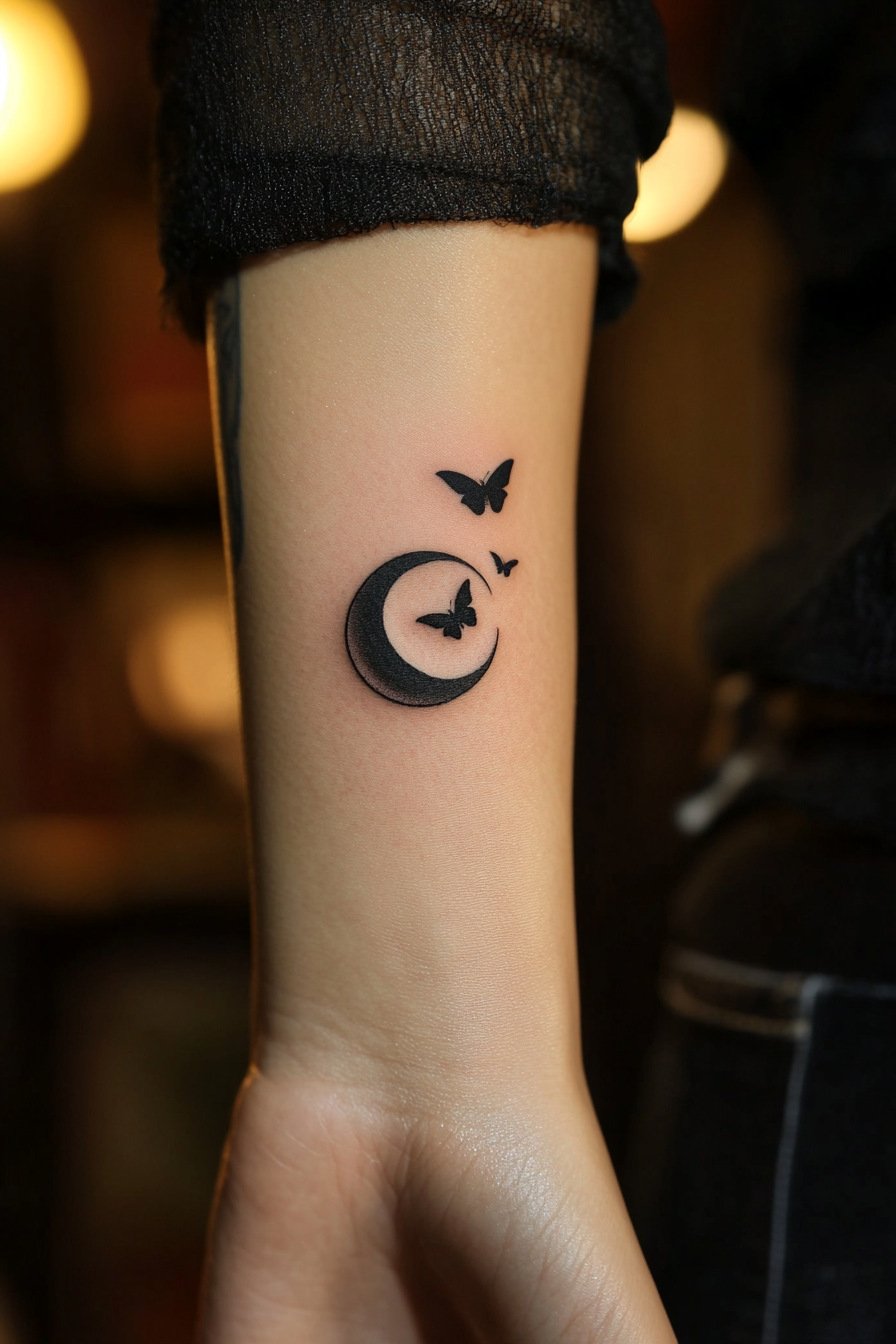 Wrist Moon Tattoo For Women 17