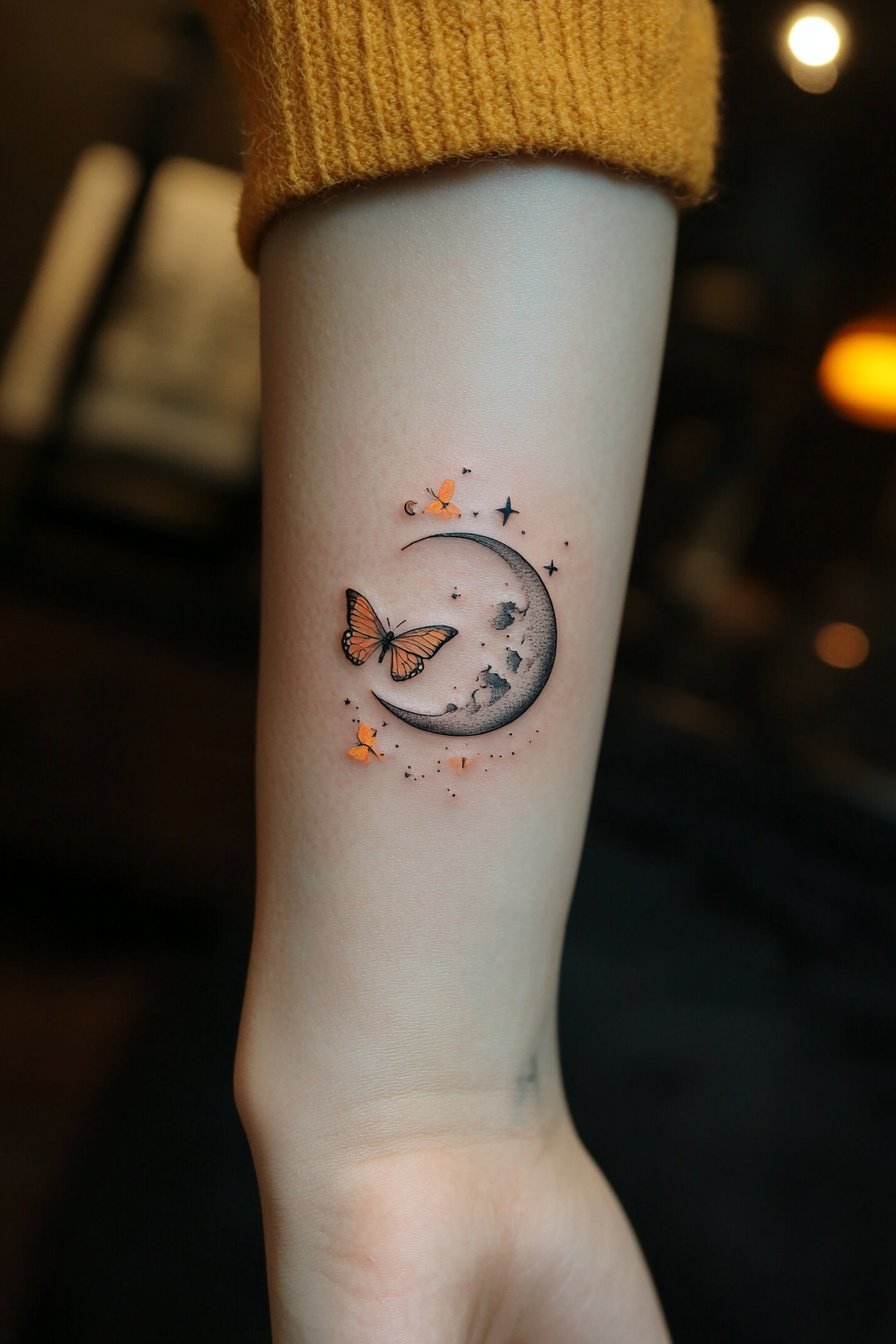 Wrist Moon Tattoo For Women 18