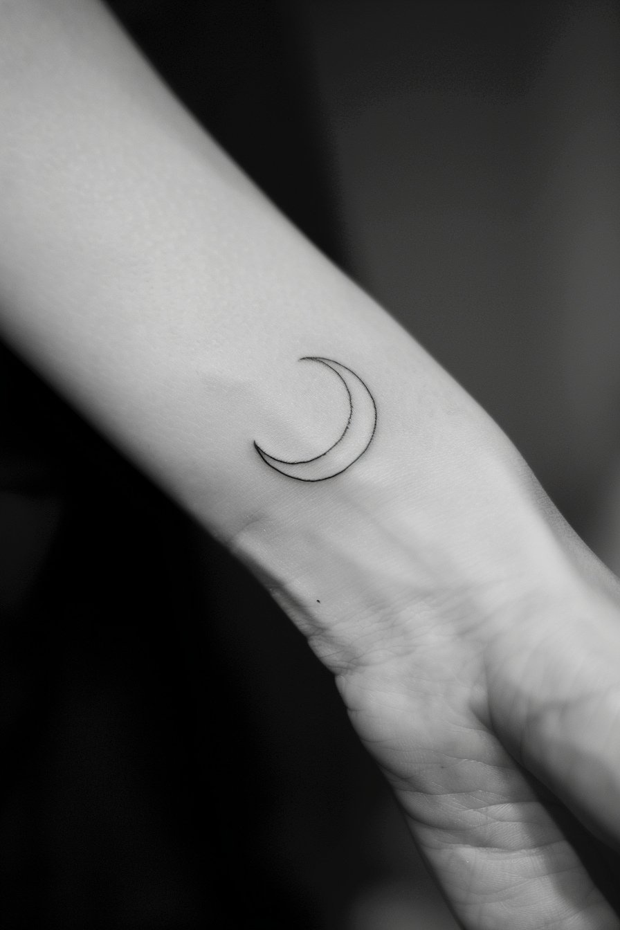 Wrist Moon Tattoo For Women 2