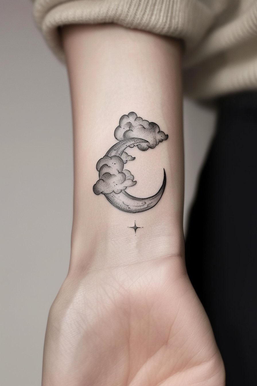 Wrist Moon Tattoo For Women 5