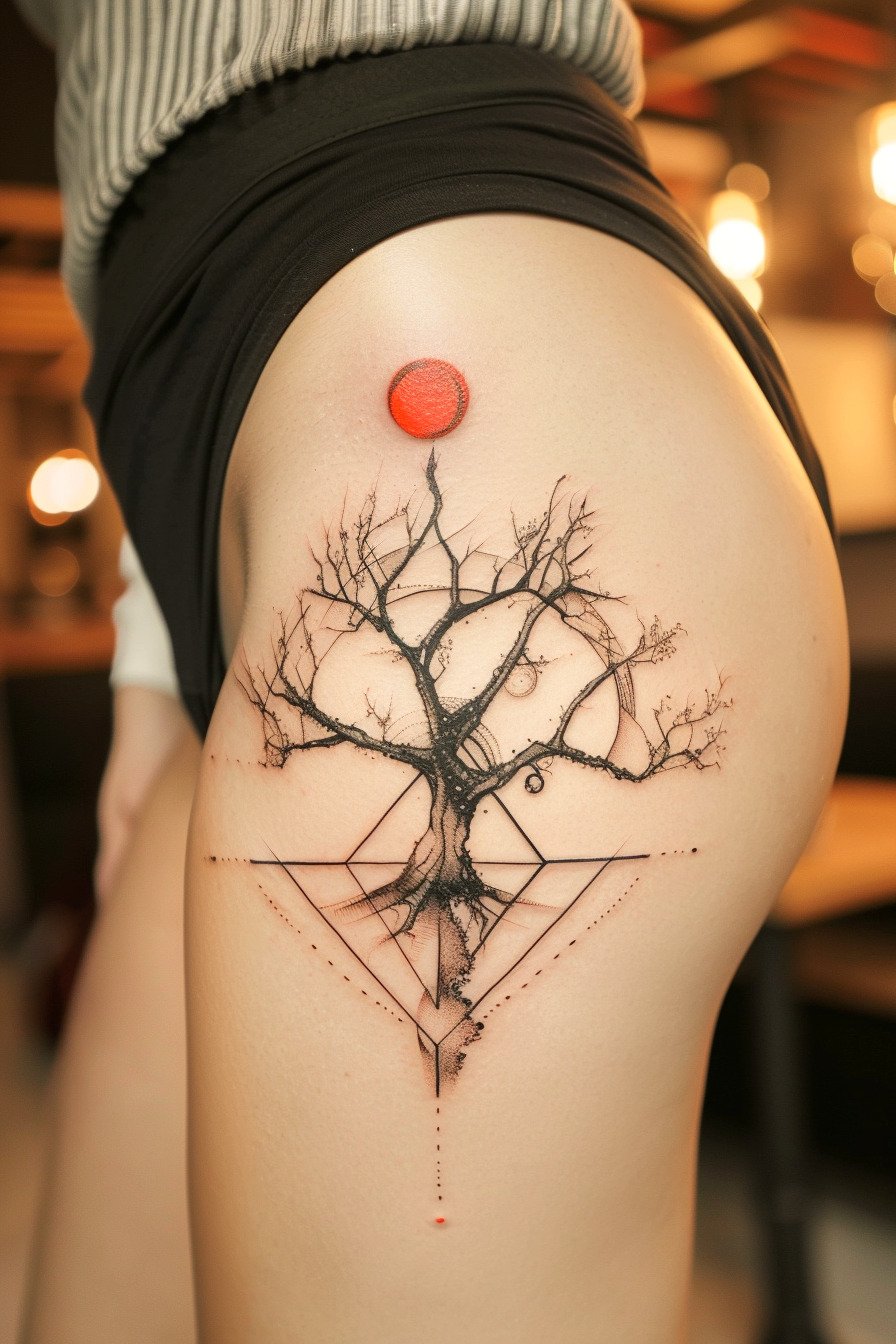 Low Body - Feminine Tree Of Life Tattoo Design Idea For Women 3