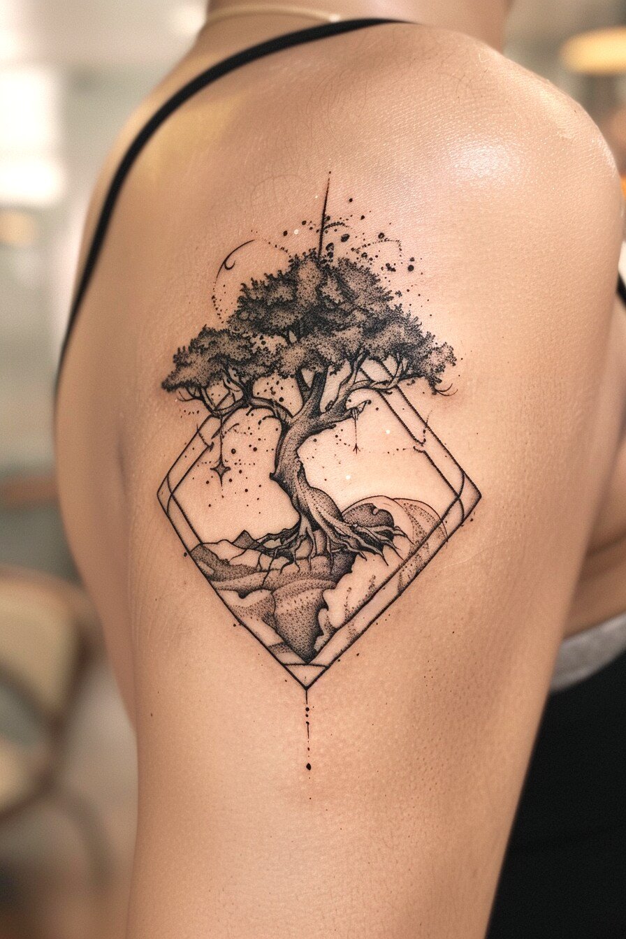 Low Body - Feminine Tree Of Life Tattoo Design Idea For Women 4