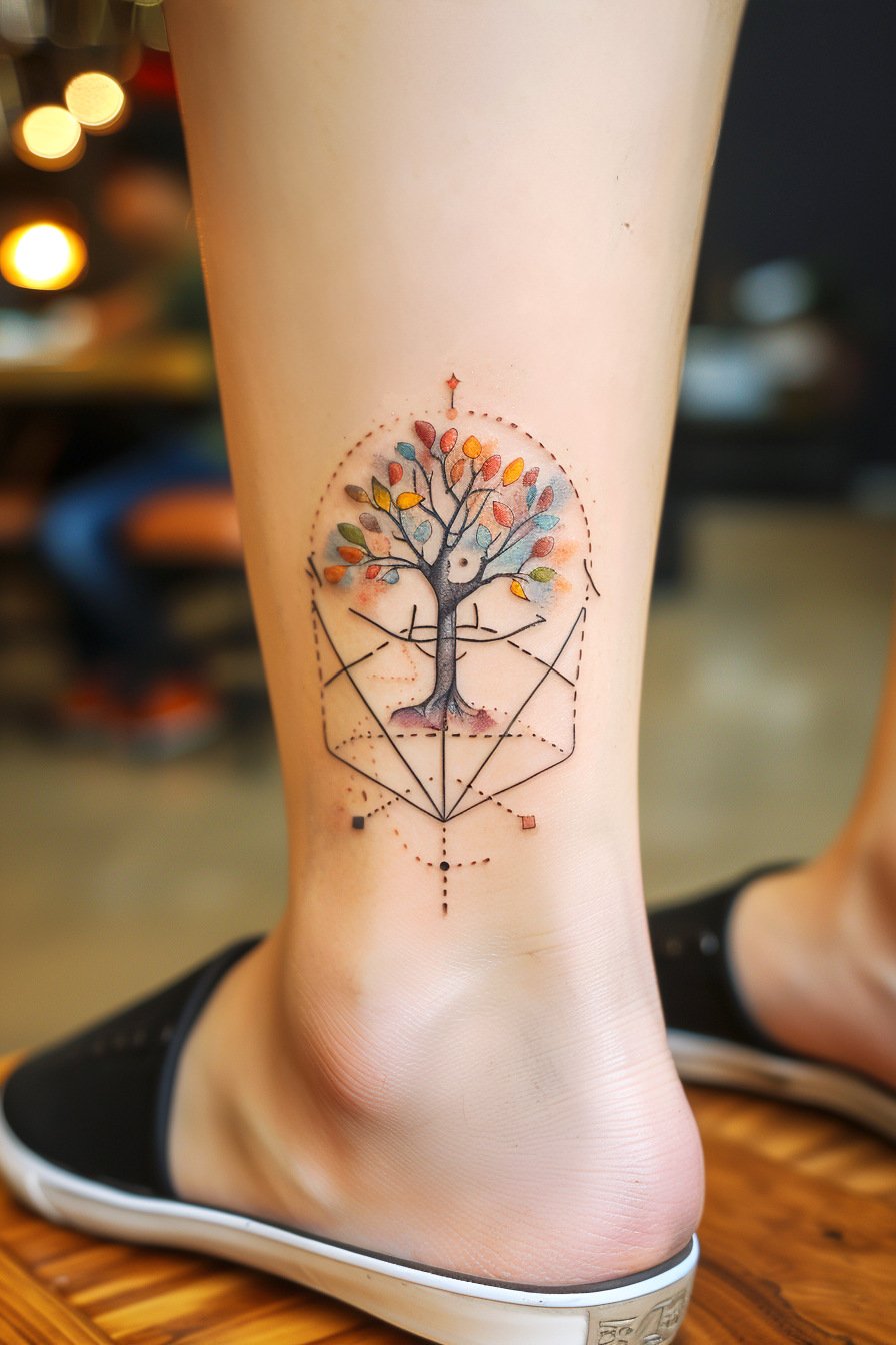 Low Body - Feminine Tree Of Life Tattoo Design Idea For Women 6