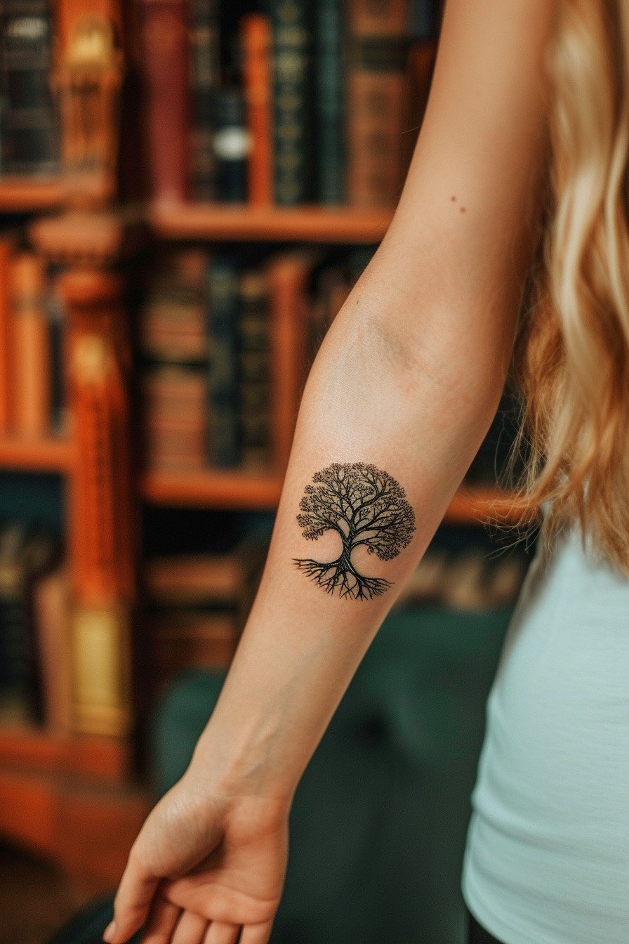 Middle Body - Feminine Tree Of Life Tattoo Design Idea For Women 1