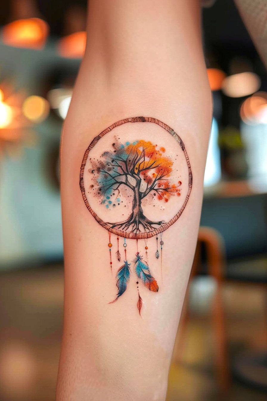 Middle Body - Feminine Tree Of Life Tattoo Design Idea For Women 19