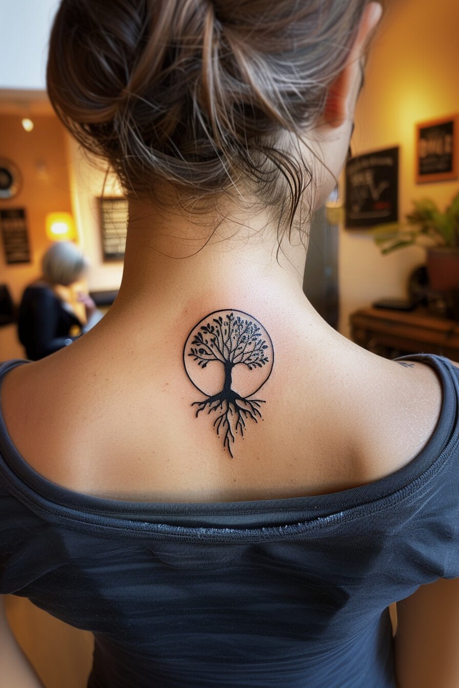 Upper Body - Feminine Tree Of Life Tattoo Design Idea For Women 2