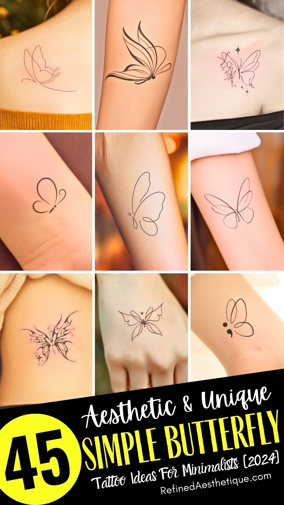 45 Aesthetic & Unique Simple Butterfly Tattoo Ideas For Minimalists [2024]