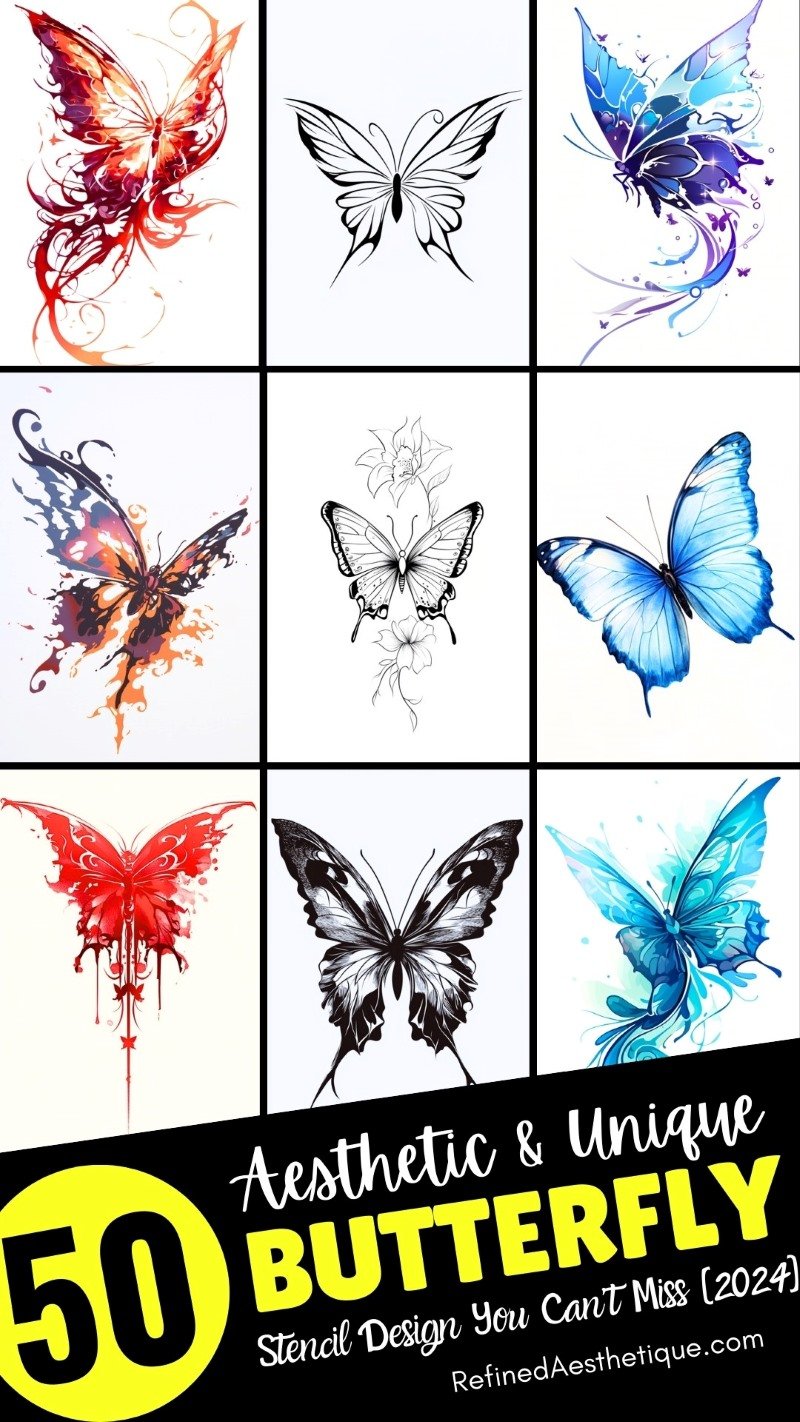 50 Aesthetic & Unique butterfly Stencil Design You Can’t Miss [2024]