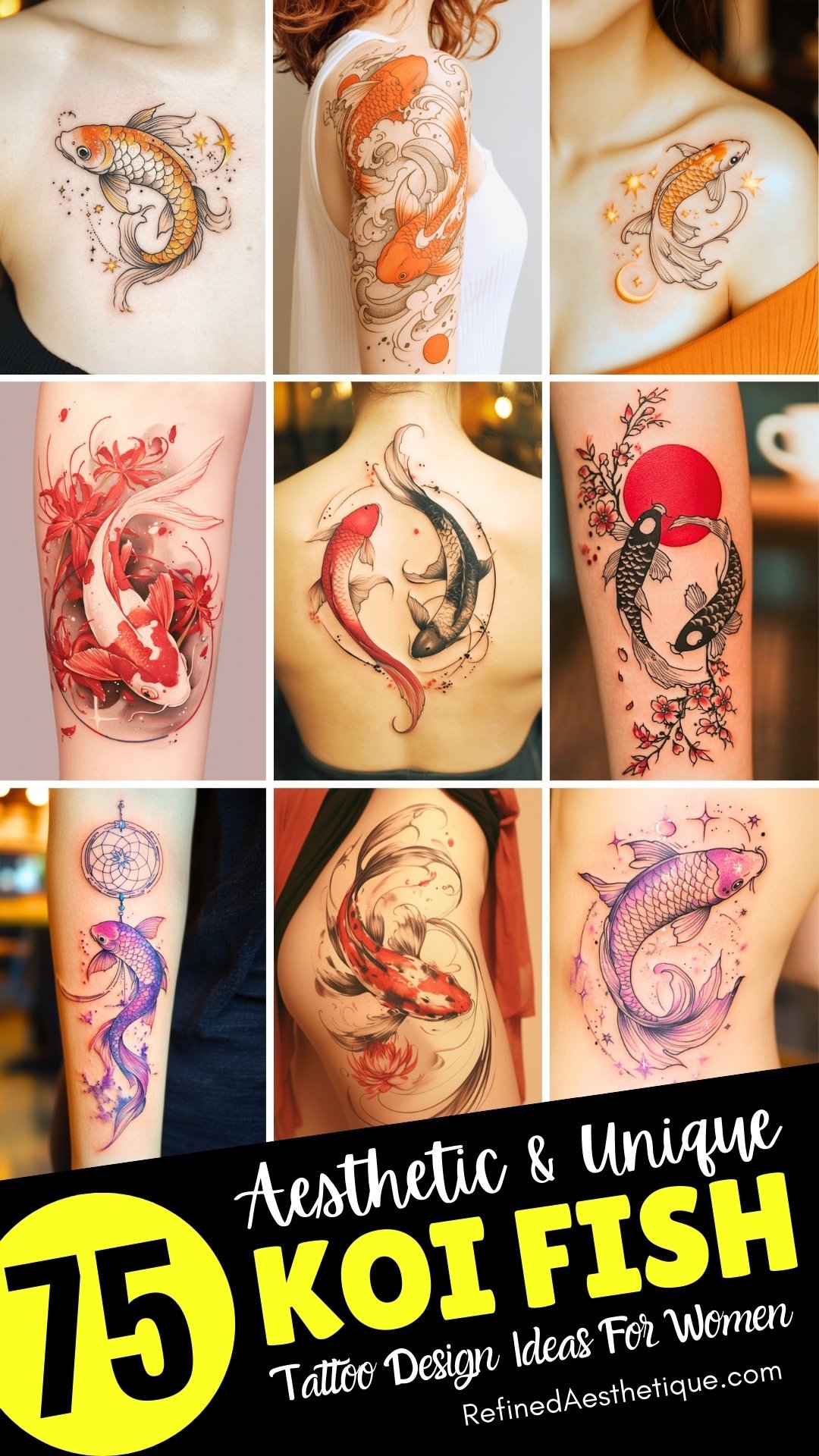 75 Aesthetic & Unique Koi Fish Tattoo Design Ideas For Women