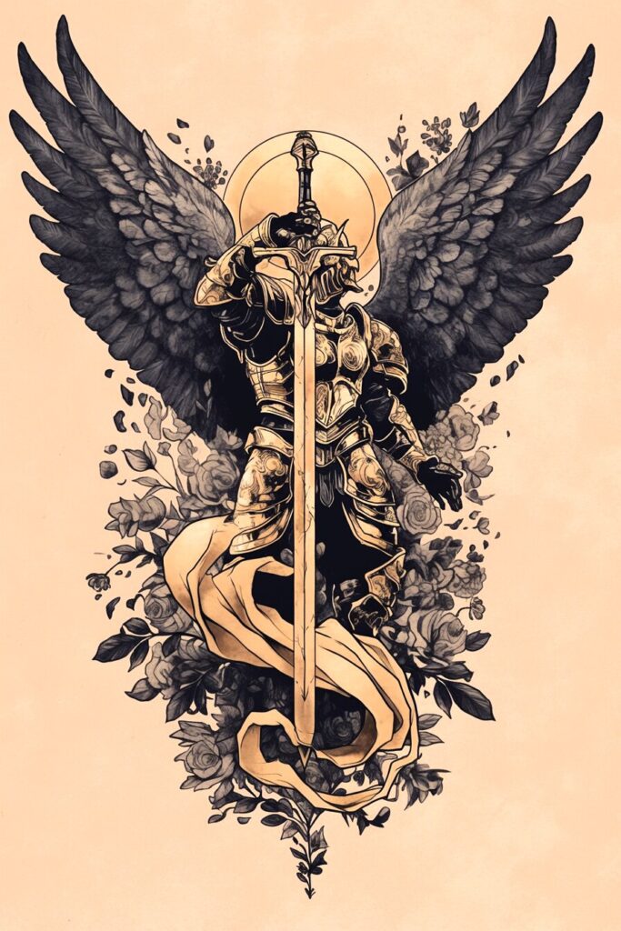 86 Unique Angel Tattoo Stencil Designs For a Timeless & Divine Look ...