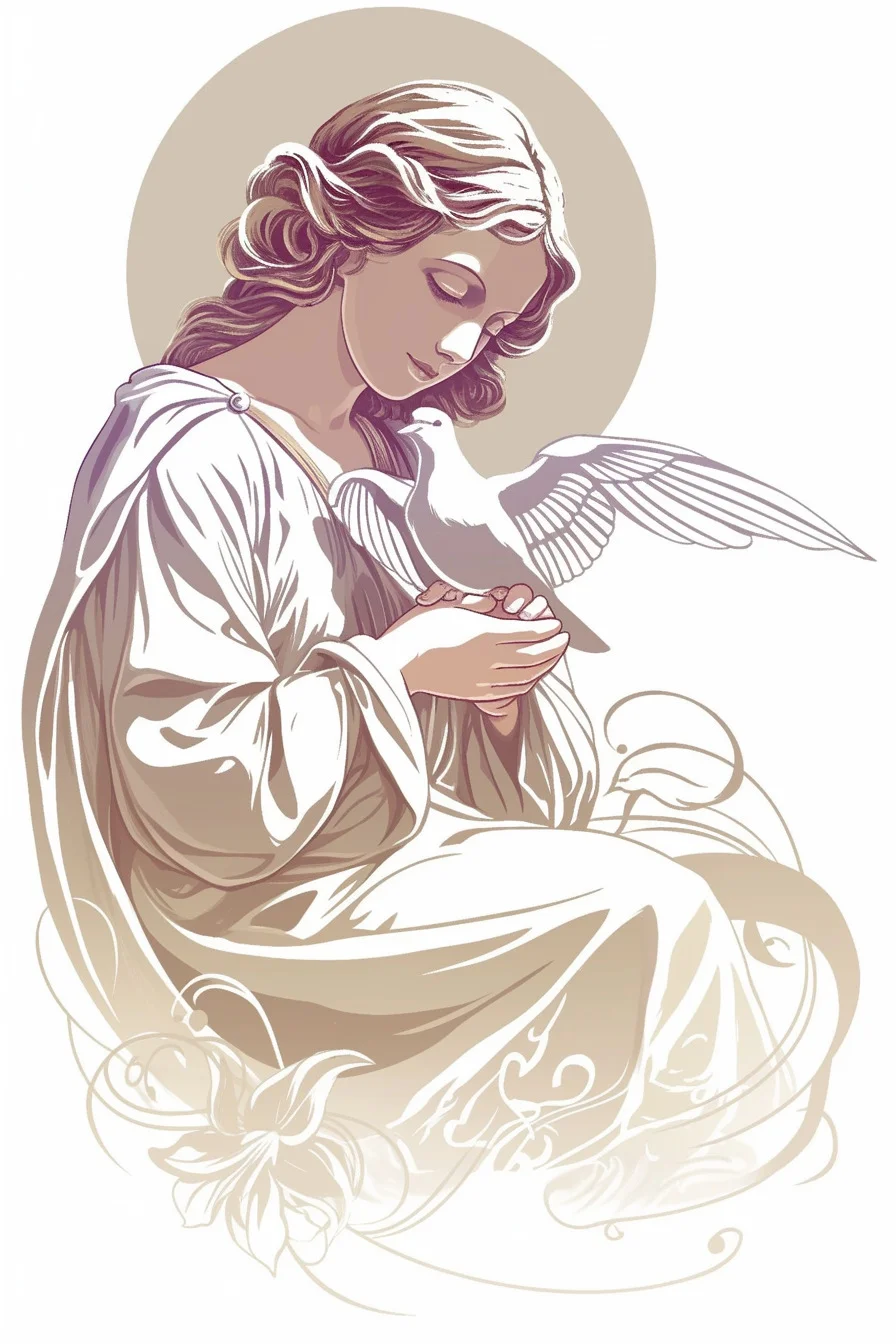 Angel Tattoo Stencil Design Idea 19 (Dove)