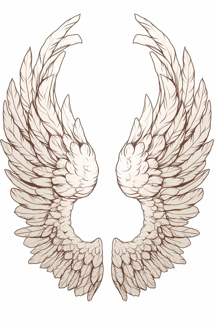 Angel Tattoo Stencil Design Idea 28 (Wings)