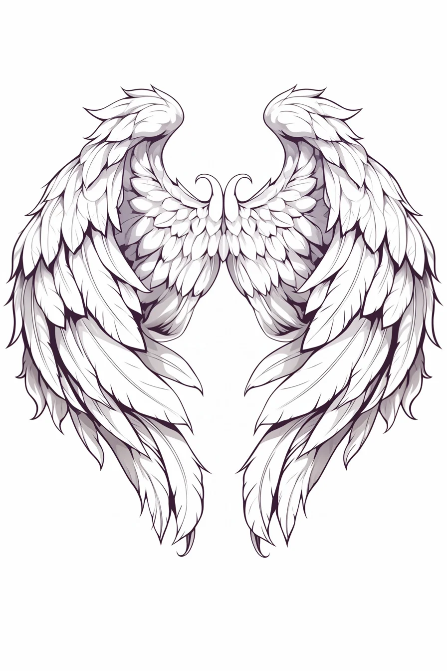 Angel Tattoo Stencil Design Idea 49 (Wings)