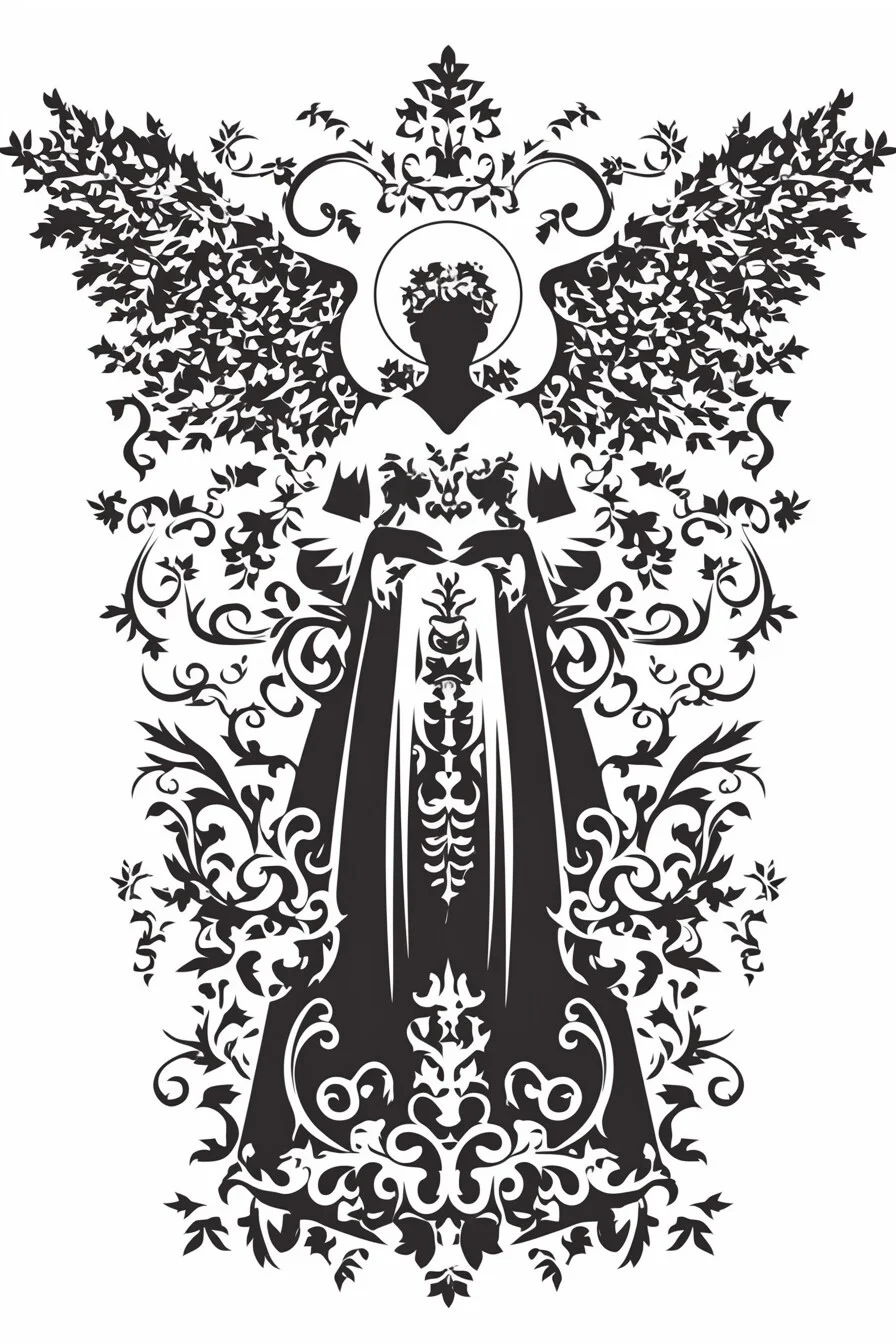 Angel Tattoo Stencil Design Idea 65 (Tree)