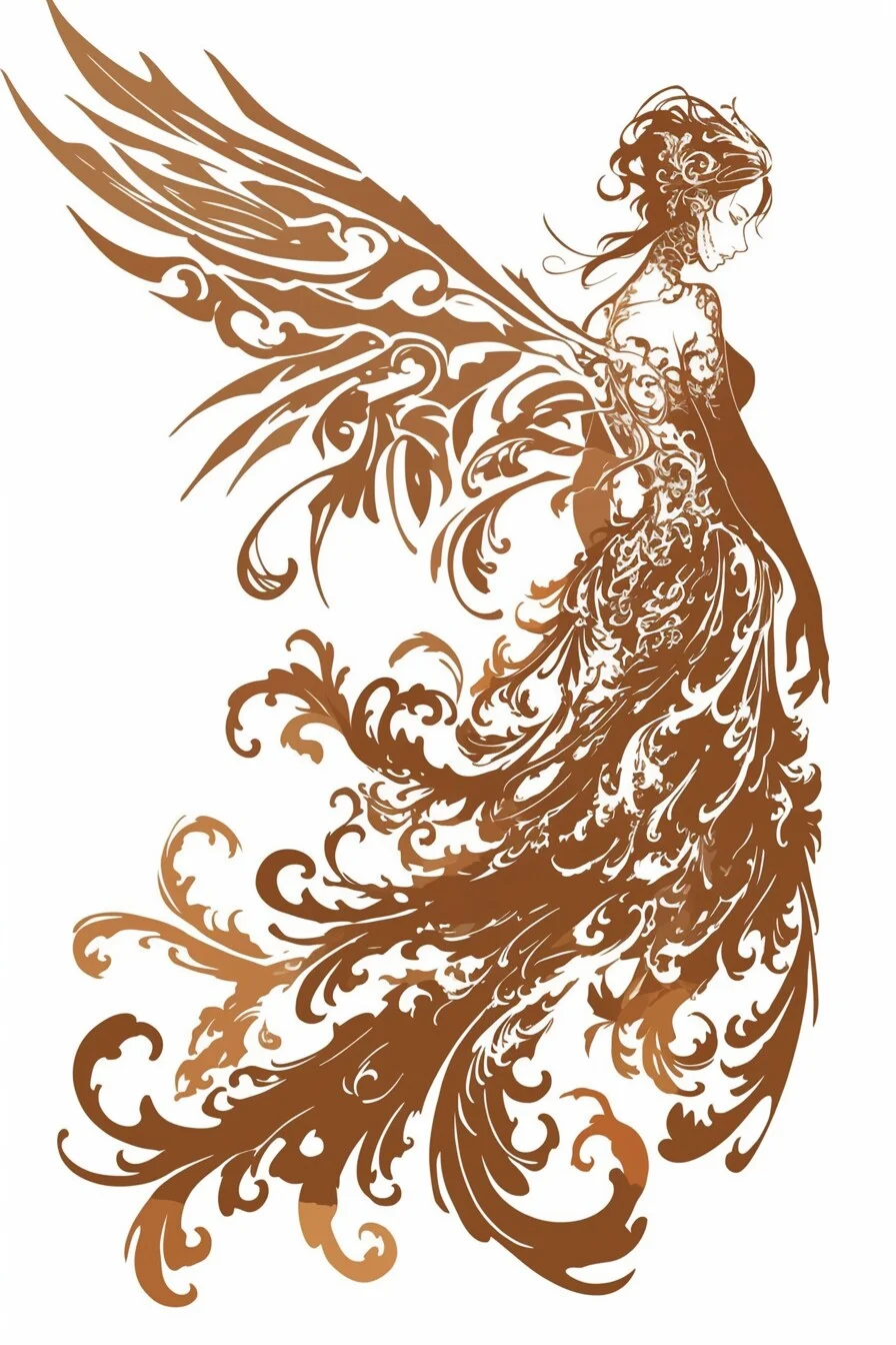 Angel Tattoo Stencil Design Idea 67