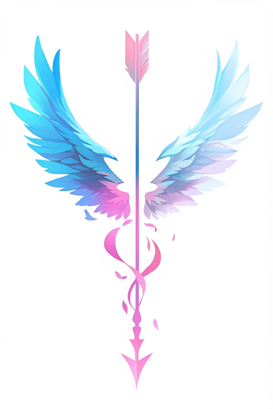 Angel Tattoo Stencil Design Idea 83 (Arrow)