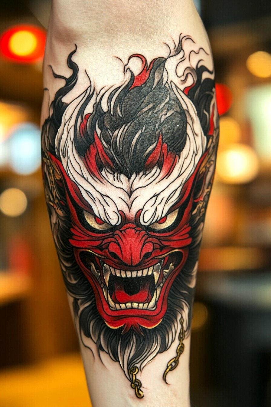 Arm Oni Tattoo Design Ideas 4