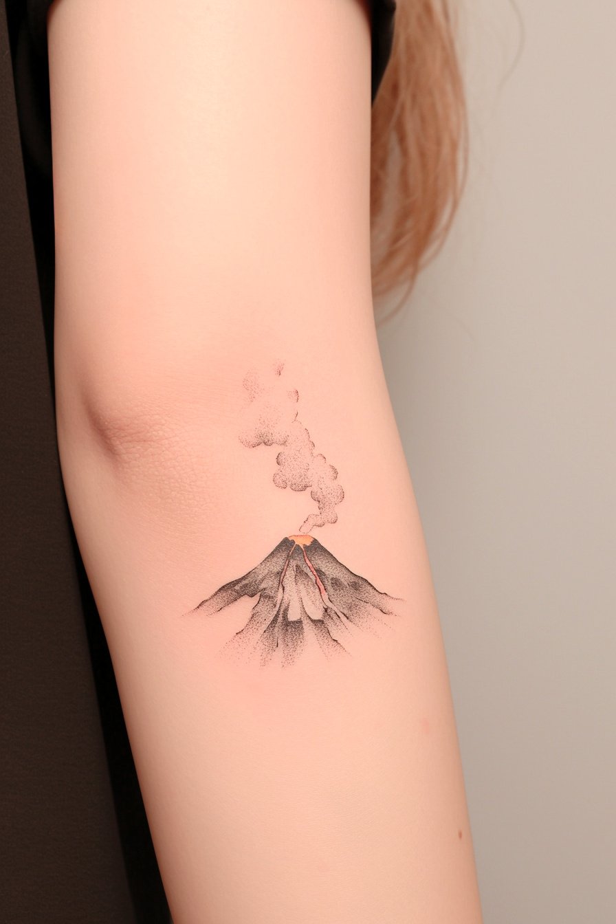 Arm - Simple Mountain Tattoo Design Idea 13 (Below Elbow)