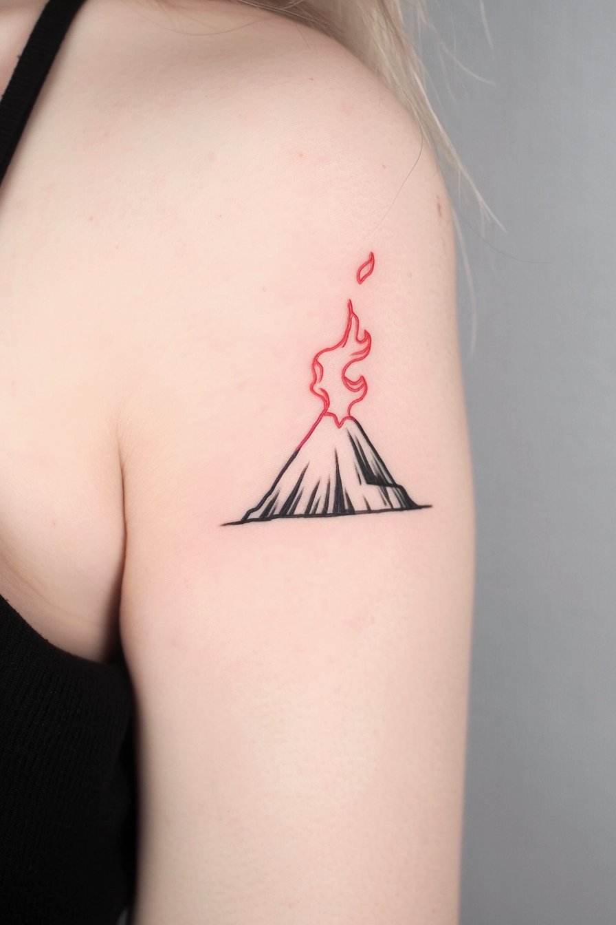 Arm - Simple Mountain Tattoo Design Idea 15 (Shoulder)