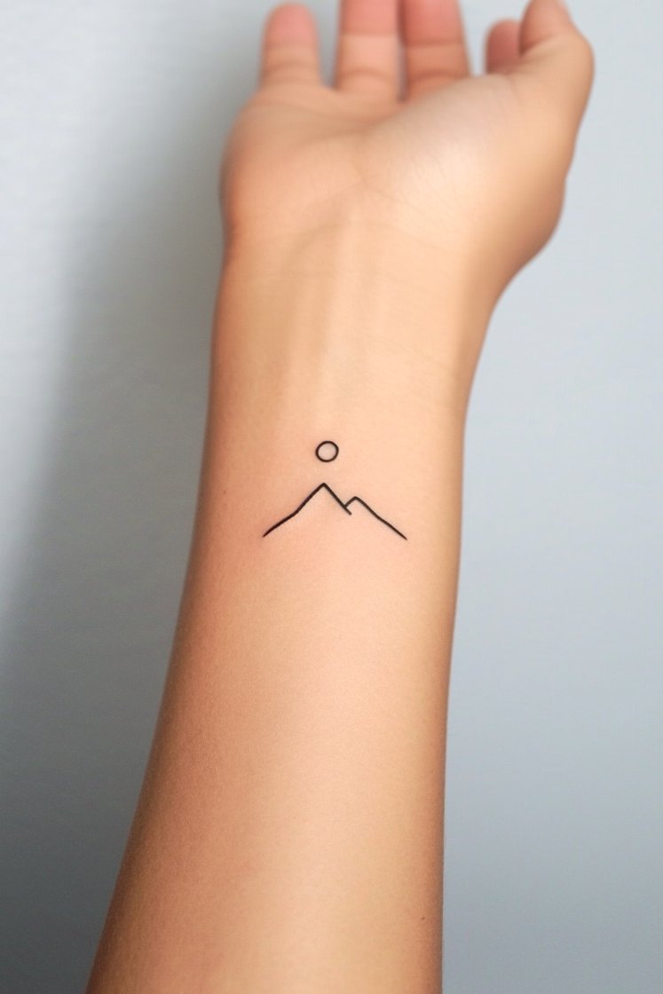 Arm - Simple Mountain Tattoo Design Idea 2 (Wrist)