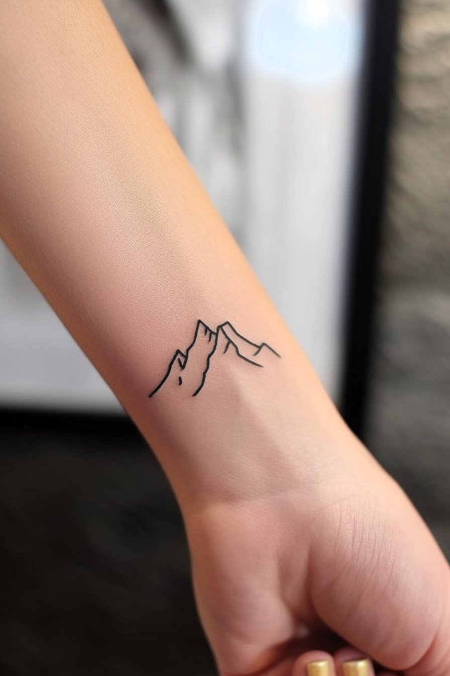 Arm - Simple Mountain Tattoo Design Idea 4 (Wrist)