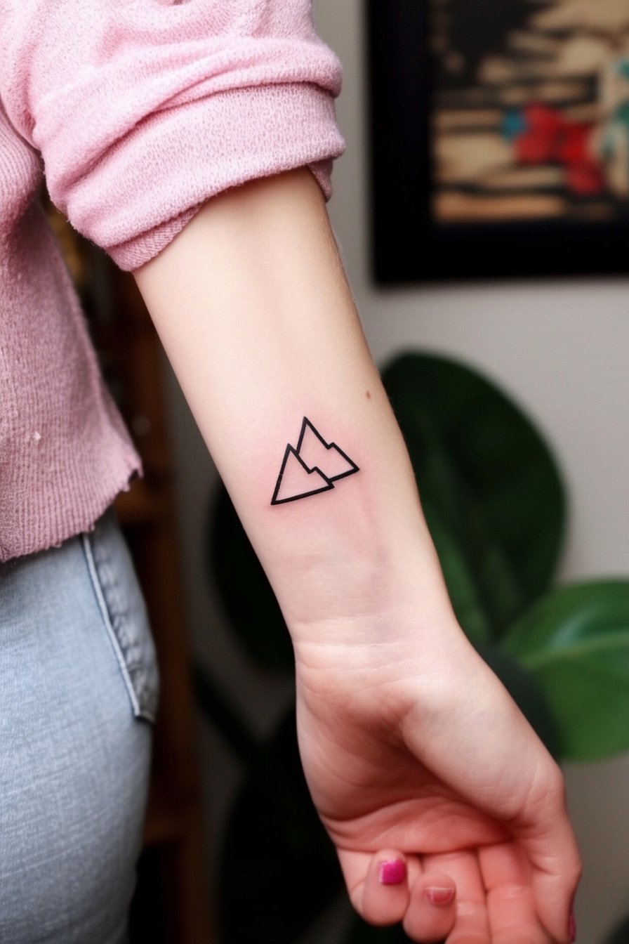 Arm - Simple Mountain Tattoo Design Idea 7 (Wrist)