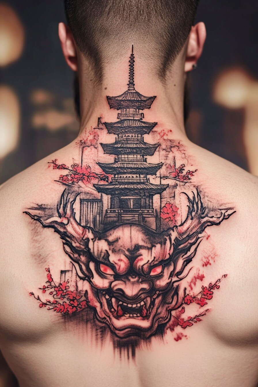 Back Oni Tattoo Design Ideas 1