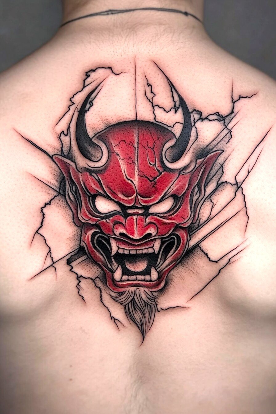 Back Oni Tattoo Design Ideas 2